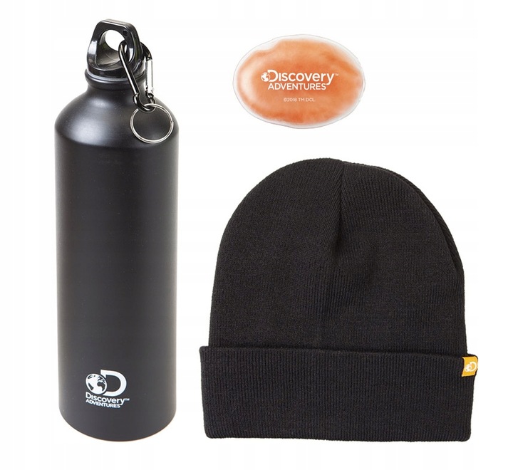 BUTELKA TURYSTYCZNA NA WODĘ + czapka zimowa i ogrzewacz żelowy - PREZENT