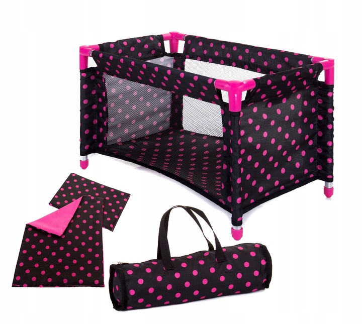 ŁÓŻECZKO dla lalek KRZESEŁKO DO KARMIENIA HUŚTAWKA 2w1 Zestaw dla lalki