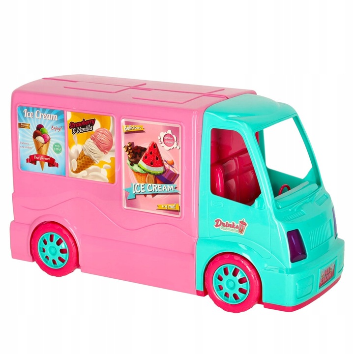 SAMOCHÓD DLA LALEK FOOD TRUCK KAMPER CAMPER ZESTAW 21 ELEMENTÓW DLA DZIECI