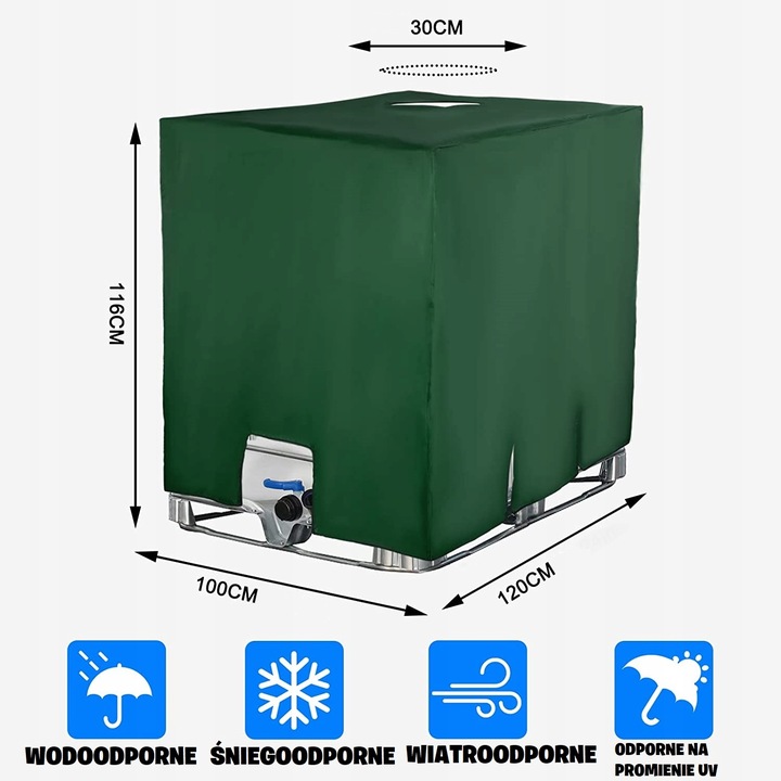 POKROWIEC NA ZBIORNIK MAUZER IBC 1000L OSŁONA WODĘ