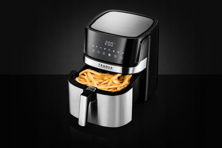 FRYTKOWNICA BEZTŁUSZCZOWA POJEMNA FRYTOWNICA INOX 8 PROGRAMÓW 6L 1700W