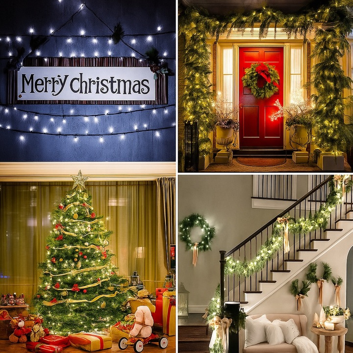 Lampki Choinkowe 1000 LED BIAŁE ZIMNE ZEW / WEW