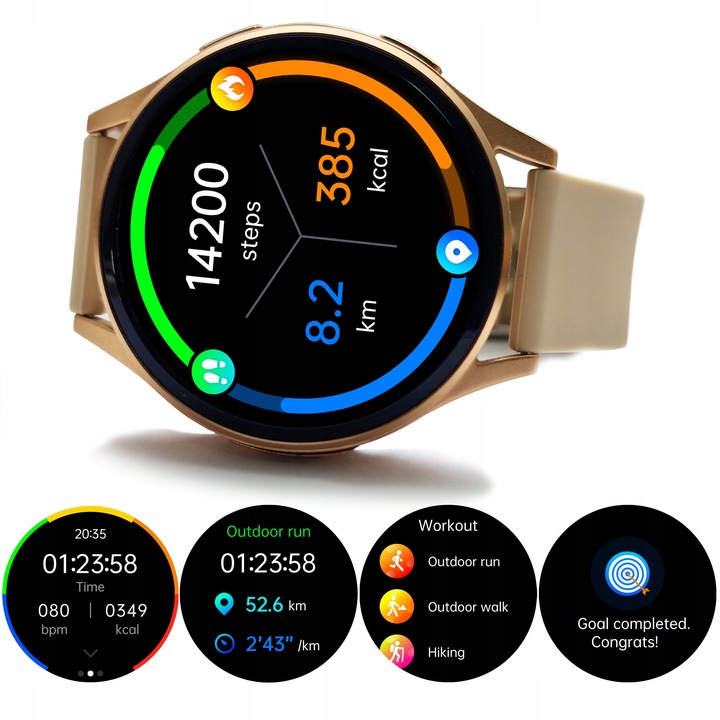 SMARTWATCH DAMSKI AMOLED KARDIOWATCH POMIAR EKG HRV CIŚNIENIE ROZMOWY SMS