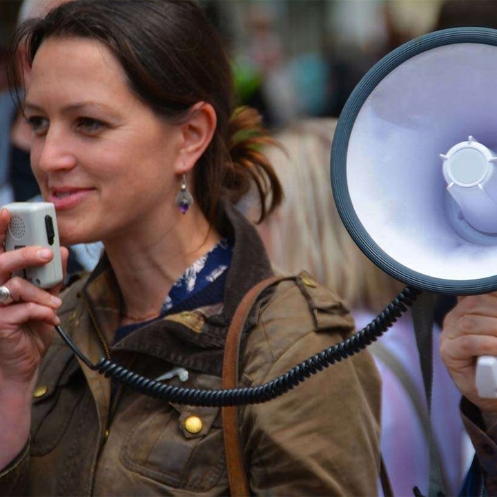 Profesjonalny MEGAFON 50W USB SD MP3 akumulator