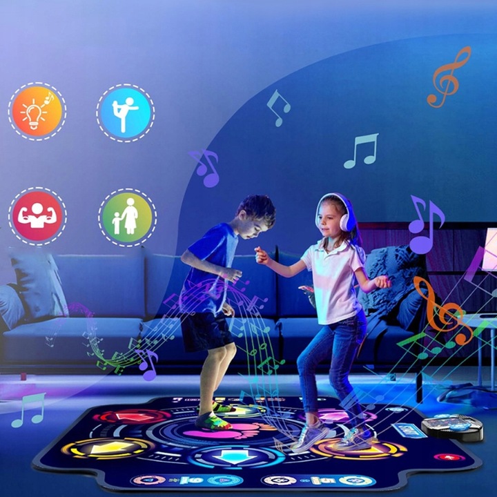 MUZYCZNA MATA DO TAŃCA DLA DZIECI MUZYKA GRA BLUETOOTH 5 TRYBA 9 POZIOM