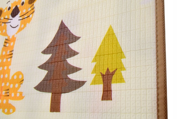 MATA EDUKACYJNA PIANKOWA ULICE ZWIERZĄTKA PASTEL 200X180 CM DUŻA DWUSTRONNA