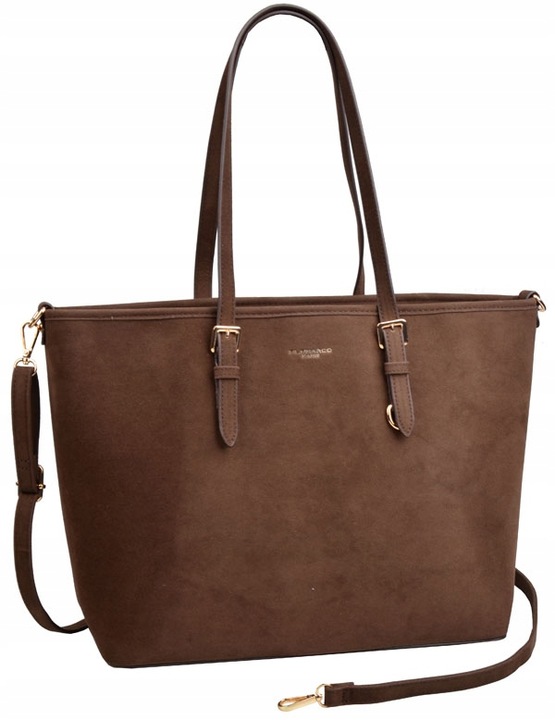FLORA&CO PARIS TOREBKA damska SHOPPER A4 CASUAL ZAMSZ czekolada