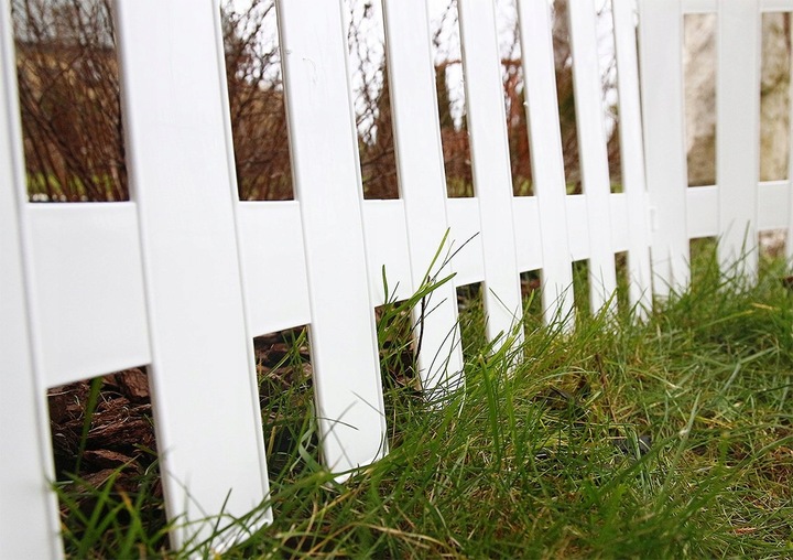 Płotek Ogrodowy Biały 3,5m Palisada Płot Krawężnik Plastik ZESTAW Ozdobny