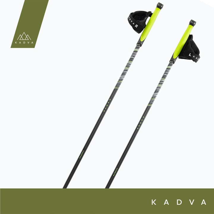 Kije nordic walking KADVA Raylan szary 125 cm Lekkie Karbon Włókno szklane