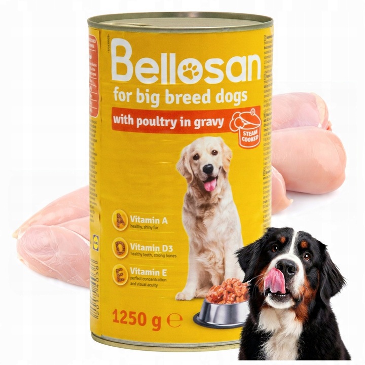 MOKRA KARMA PUSZKA Z KURCZAKIEM W SOSIE DLA PSA DUŻYCH RAS 6x1250G