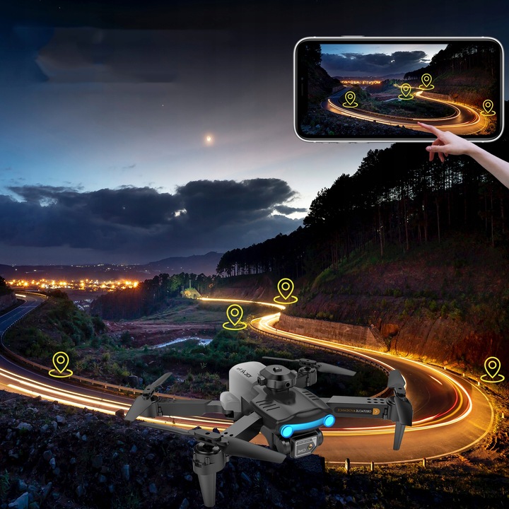 DRON Z KAMERĄ 4K DLA DOROSŁYCH 360° OMIJANIE PRZESZKÓD WIFI SKŁADANY DRON