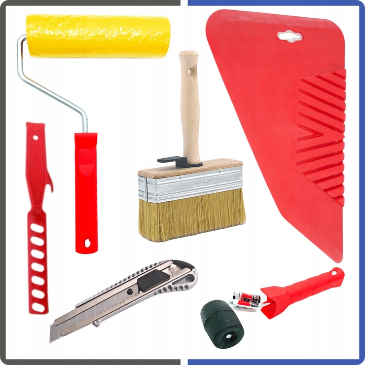 Zestaw Do Tapetowania Komplet Narzędzi Do Położenia Tapety 6 ELEMENTÓW