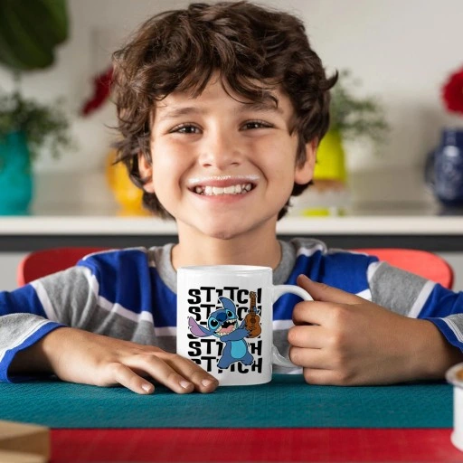 Zestaw Worek Beżowy + Kubek Biały LILO I STITCH Wz