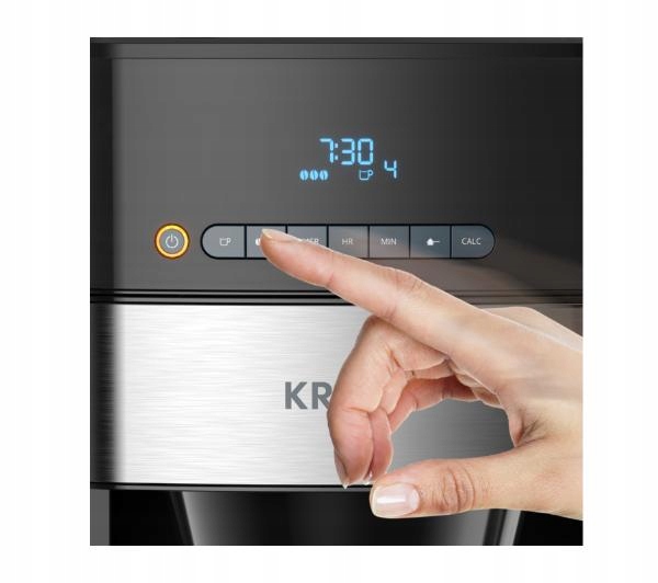 EKSPRES PRZELEWOWY 1,25L Duży Krups z wbudowanym młynkiem Żarnowym KM832810