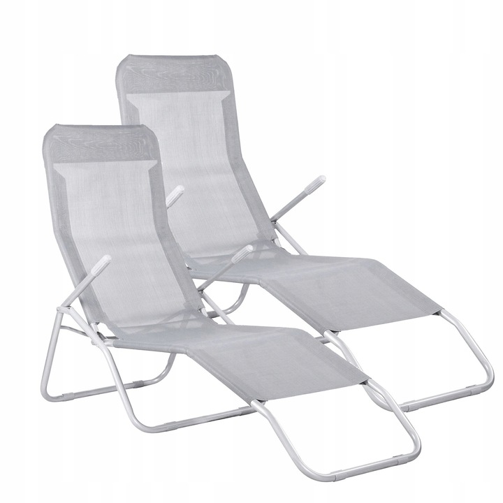 2x LEŻAK OGRODOWY krzesło na plażę FOTEL TURYSTYCZNY składany grawitacyjny