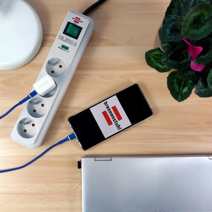 Listwa Zasilająca Przedłużacz Przepięciowy Szary 4 GNIAZDA Certyfikat CE