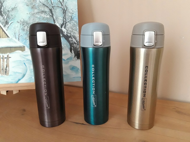 Elegancki Brązowy KUBEK TERMICZNY 450ML TERMOS Stalowy Bidon Maestro Brown