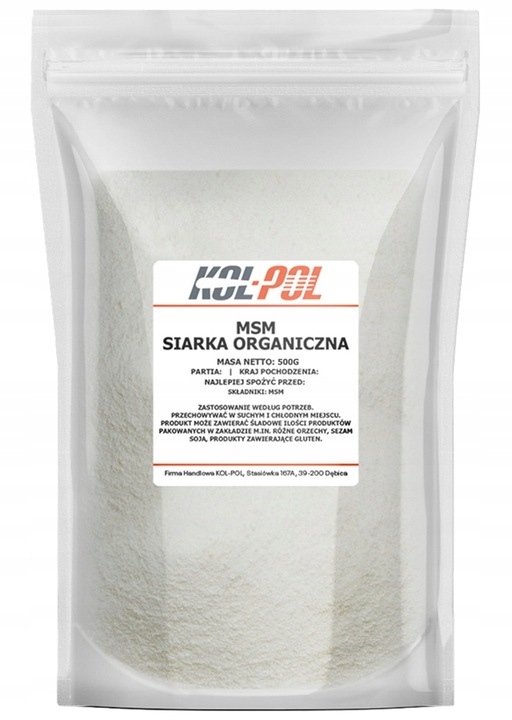 MSM SIARKA ORGANICZNA 500g Naturalny kolagen w proszku jakość Kol-Pol