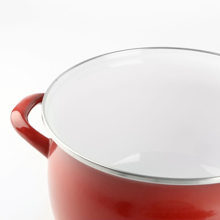 Garnek emaliowany czerwony HELENA 6,5L Gaz Indukcja Tradycyjny