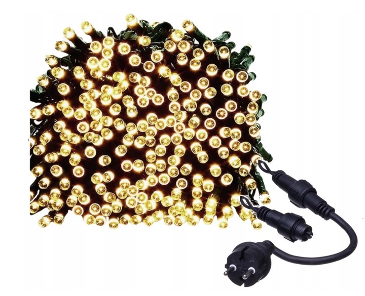 LAMPKI CHOINKOWE 500 LED BIAŁE CIEPŁE FLASH ZEWNĘTRZNE WEWNĘTRZNE