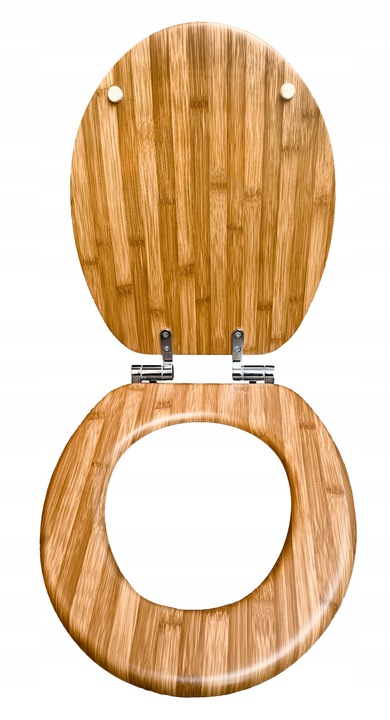 DESKA WC SEDESOWA KLOZETOWA TOALETOWA WOLNOOPADAJACA UNIWERSALNA MDF bambus