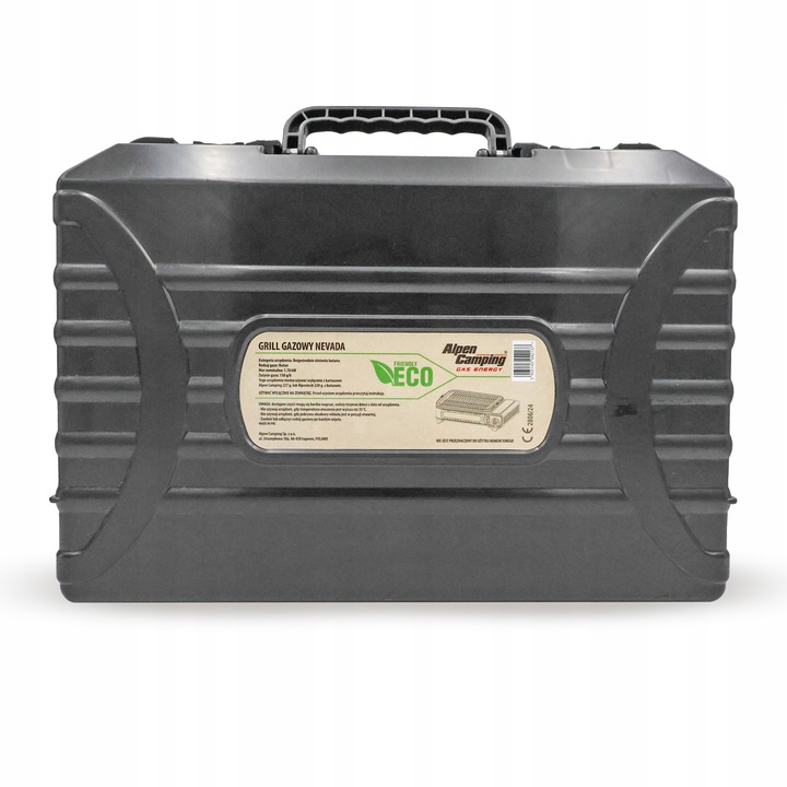 GRILL TURYSTYCZNY na KARTUSZ gazowy ALPEN CAMPING NEVADA + WALIZKA + 8x GAZ