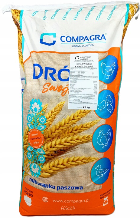 PASZA DLA KUR NIOSEK 25 KG KRUSZONKA MIESZANKA KARMA DLA DROBIU Z ALGAMI