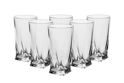 BOHEMIA QUADRO Szklanki 350 ml 6 sztuk