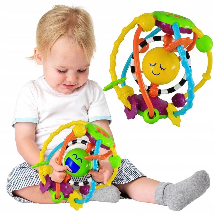 Dumel KULA SENSORYCZNA PRZESUWANE ELEMENTY grzechotka ruchome koraliki 6m+