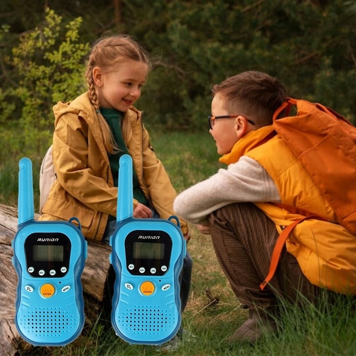 WALKIE TALKIE KRÓTKOFALÓWKI dla dzieci DUŻY ZASIĘG 3km LCD ZESTAW Łoki Toki
