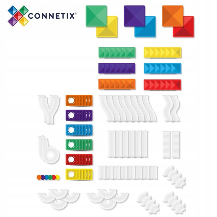 CONNETIX: Super Kulodrom duży 134 el. klocki magnetyczne konstrukcyjne tor