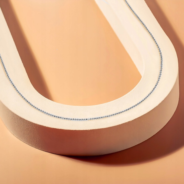 Łańcuszek Rodowany Damski Srebro pr. 925 Naszyjnik Kuleczki Prezent | 45 cm