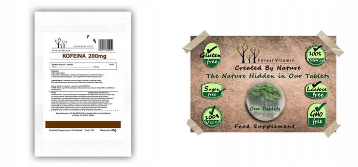 POBUDZENIE 200 mg CAFFEINE KOFEINA SPALACZ TERMOGENIK MIGRENA KONCENTRACJA