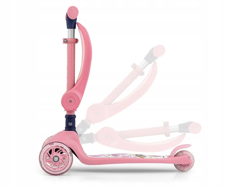 Hulajnoga trójkołowa dla dzieci koła LED Scooter Milly Mally Fuzzy Pink