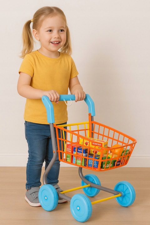 WÓZEK SKLEPOWY NA ZAKUPY DLA DZIECI KOSZYK AKCESORIA 50 CM CASDON