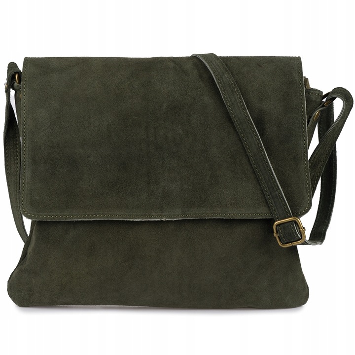 Torebka damska skórzana zamszowa listonoszka włoska B5 pojemna raportówka