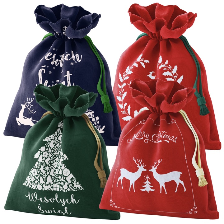 Torba worek torebka opakowanie na prezenty prezent świąteczna 30X45 Zestaw