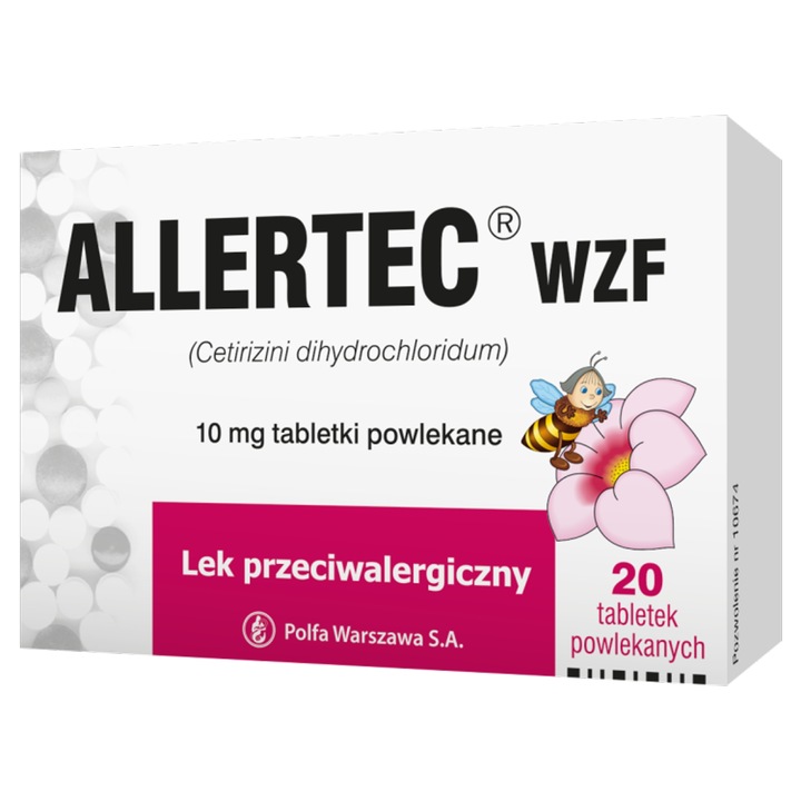 3x Allertec WZF 10 mg 20tabletek LEK przeciwhistaminowy alergia (60tab)
