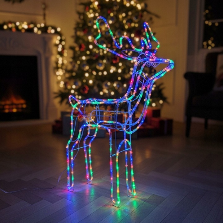 Renifer LED Świąteczny Świecący Figurka Na Zewnątrz XL Duży 85 Kolorowy