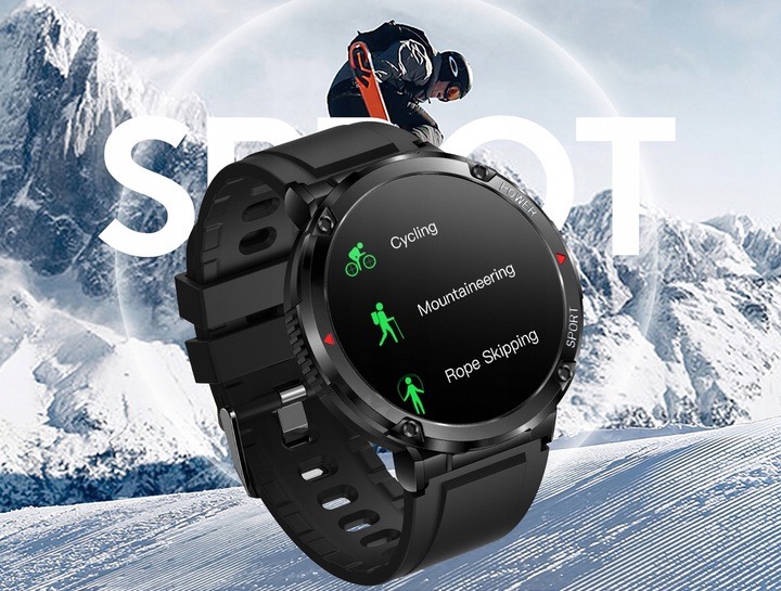 ZEGAREK MĘSKI SMARTWATCH SHD 400px CIŚNIENIOMIERZ PULSOMETR ROZMOWY PL MENU