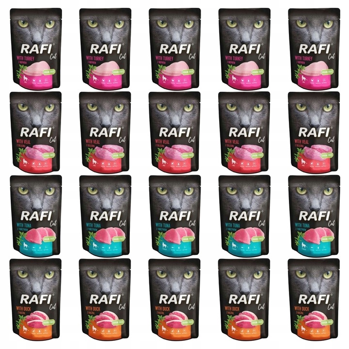 DOLINA NOTECI RAFI Karma mokra dla kota mix of flavors 20 x 100g