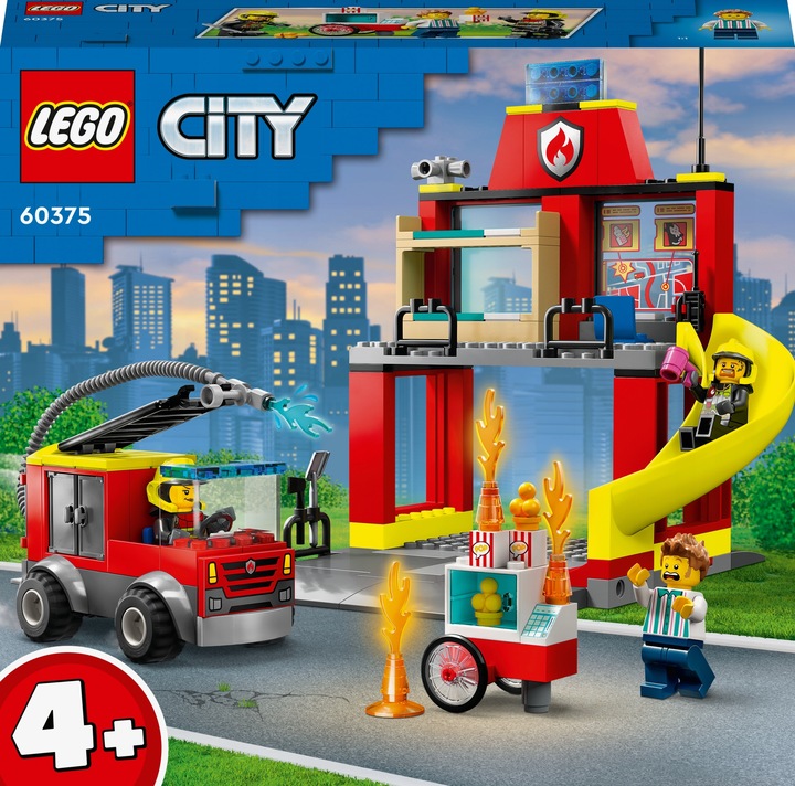 LEGO City Policja Posterunek Radiowóz Motor + Remiza Strażacka Łatwe Klocki
