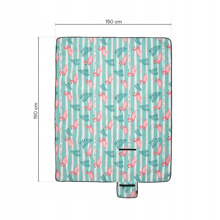 KOC PIKNIKOWY METEOR 150x190 ALU FLAMINGI 3 warstwowy kompaktowy na rzep