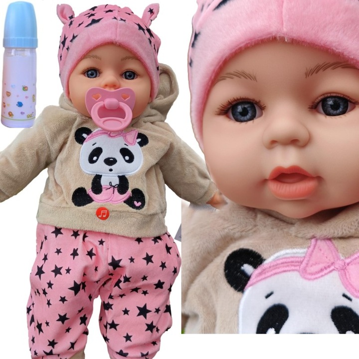 LALKA BOBAS 45CM MÓWI I ŚPIEWA PO POLSKU+SMOCZEK+BUTELKA, INTERAKTYWNA, BAB