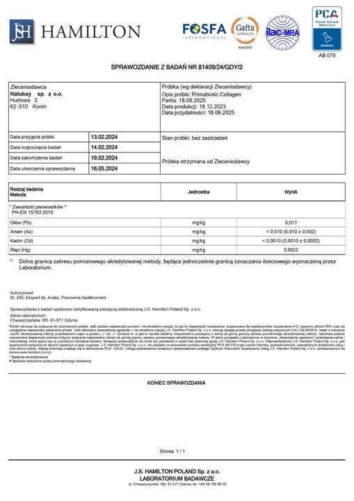 Kolagen PRIMABIOTIC COLLAGEN Do Picia Na Stawy Wołowy 10 000 mg 30mlx30szt.