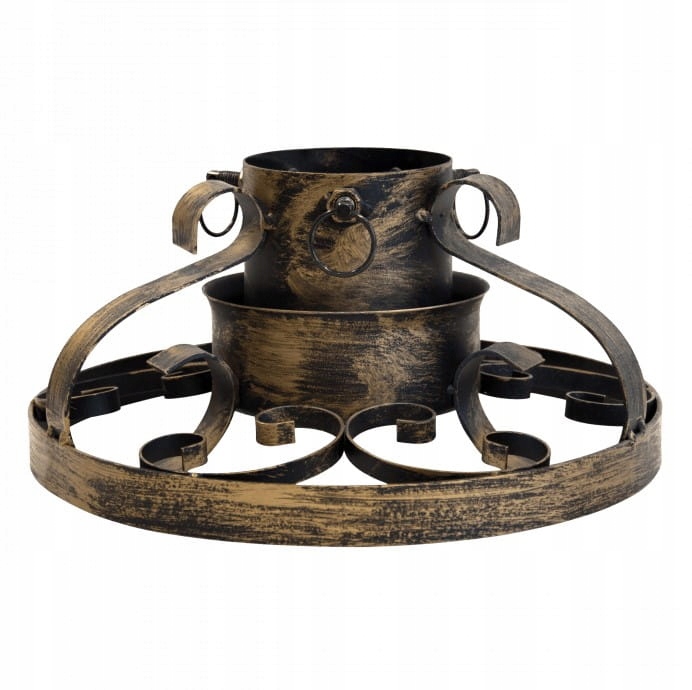 STOJAK NA CHOINKĘ ZŁOTY METALOWY Z POJEMNIKIEM NA WODĘ 0,9 L