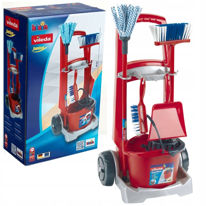 VILEDA WÓZEK DO SPRZĄTANIA Z AKCESORIAMI DLA DZIECI VILEDA DLA DZIECI KLEIN