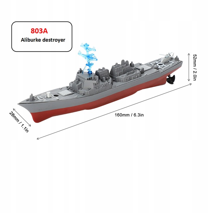 ŁÓDŹ OKRĘT WOJENNY WYŚCIGOWA ZDALNIE STEROWANA 2,4GHZ 803A