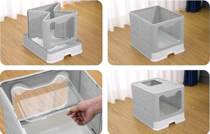 Duża Kuweta dla KOTA Zamknięta Kryta Zamykana z Szufladą z Łopatką XXL