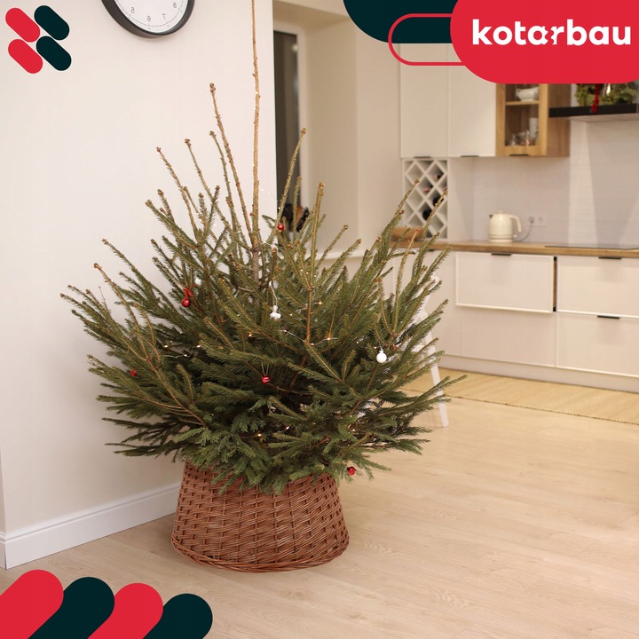 OSŁONA WIKLINOWA NA STOJAK POD CHOINKĘ BOHO KOSZ STOJAKA NATURALNY FI 55 CM